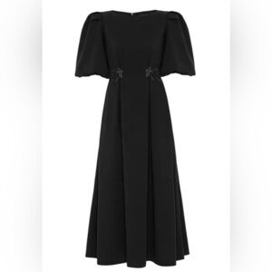 NWT Nocturne Black Puff Sleeve Maxi Dress with Sequin Embellishment